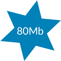 Upto 80MB